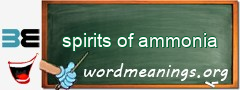 WordMeaning blackboard for spirits of ammonia